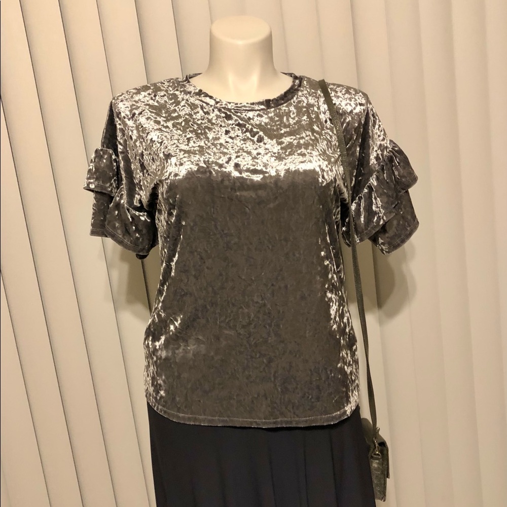 Mossimo Supply Co. velvet tunic top boat neck